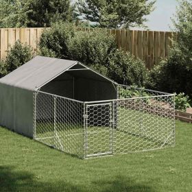 Outdoor Dog Kennel Galvanized Steel Galvanized Steel, PE fabric